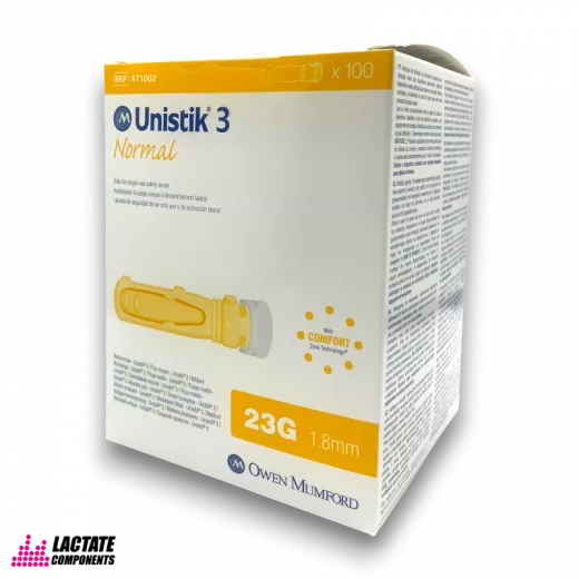 Unistik 3 Normal Sicherheitslanzette 23G - 100 Stück - perfekt für die Laktatmessung